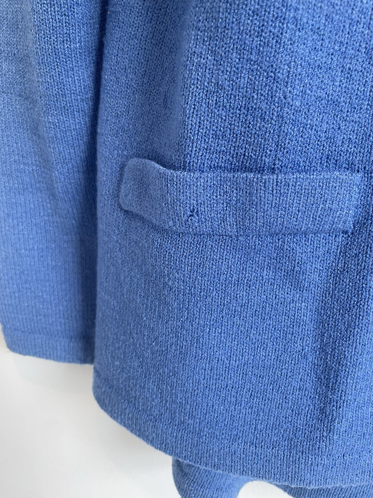 Vintage 1980s Dunollie Looms Knit Sweater Skirt Set Blue Size 12 Classic