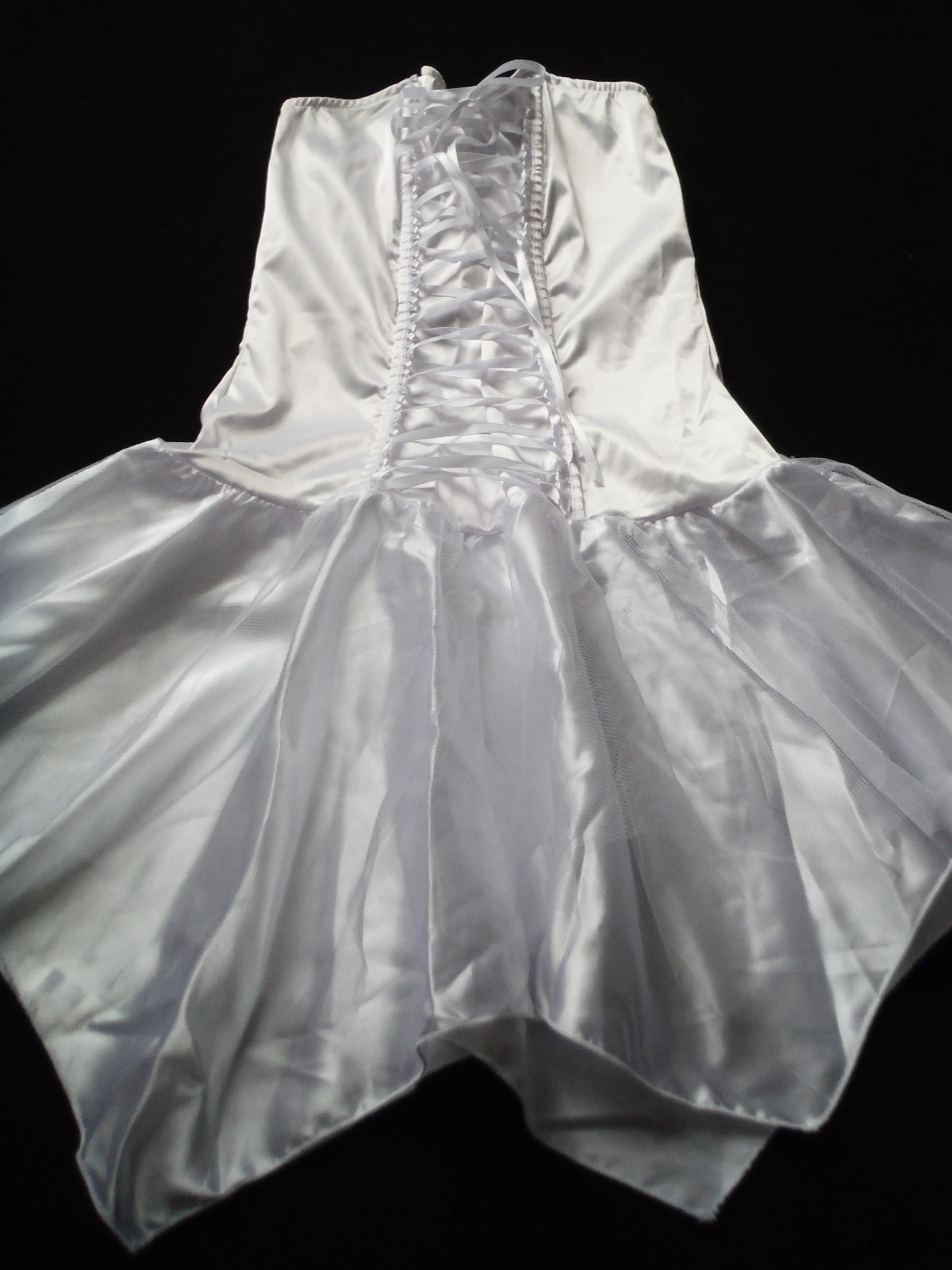 VTG Fredericks of Hollywood 90’s New Sexy!! White Lingerie Dress Tie Up Bodice S