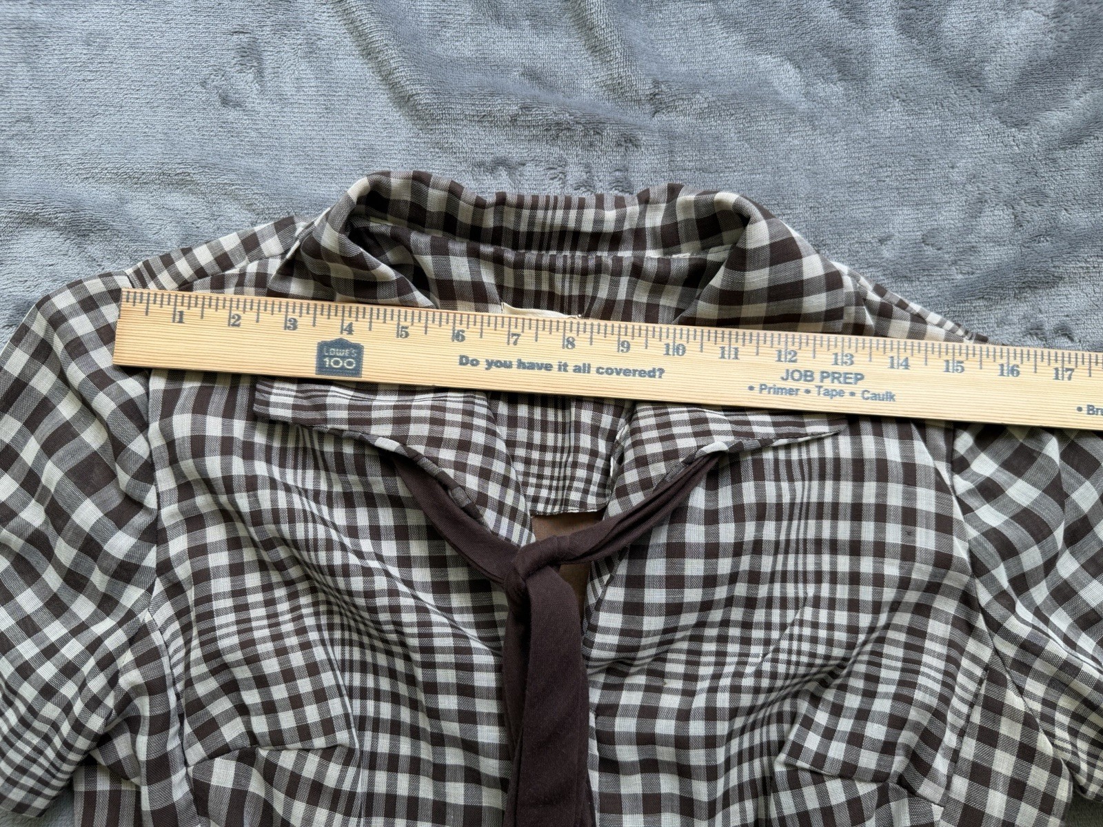 VTG 50s 60s Lorch Of Dallas Gingham Plaid Skirt Tie Brown Rockabilly Swing S/M?