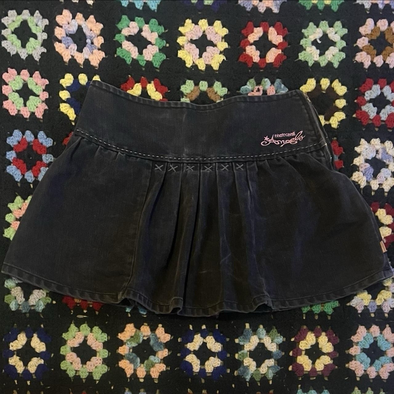 Vintage 2000s Roberto Cavalli Angels mini skirt
