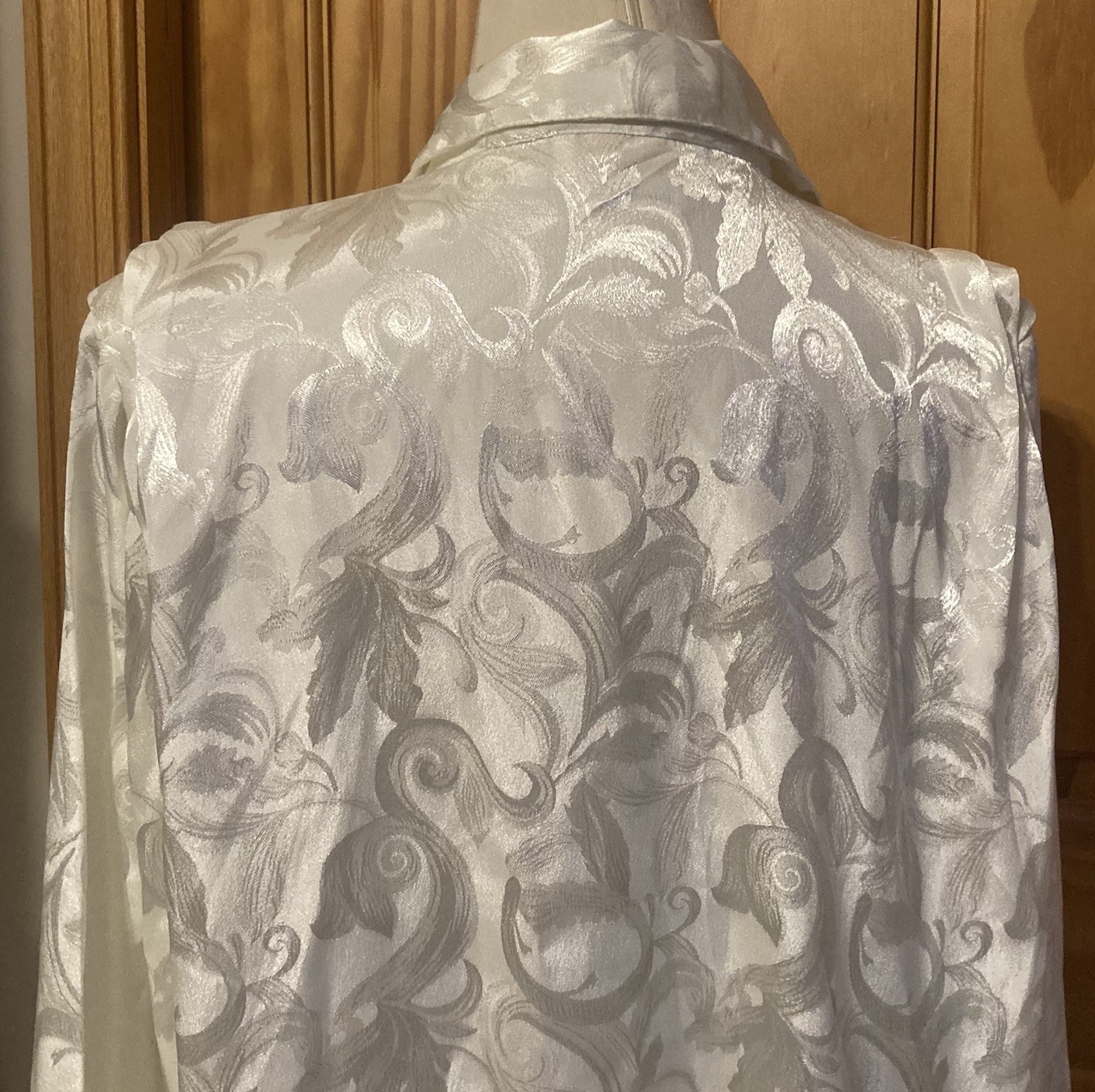 80s Vtg NEW Sateen Floral Career Blouse Shoulder Pads Pleated NOSWT Roaman’s A6