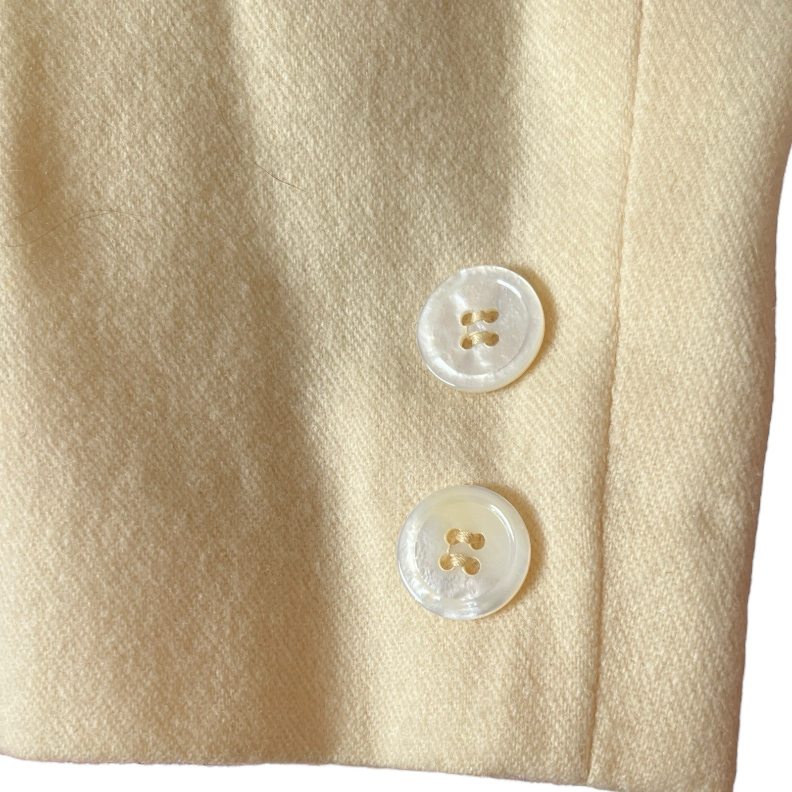 Vintage Dalton Wool Blazer Cream Blue Trim Preppy Neutral Womens Size 10