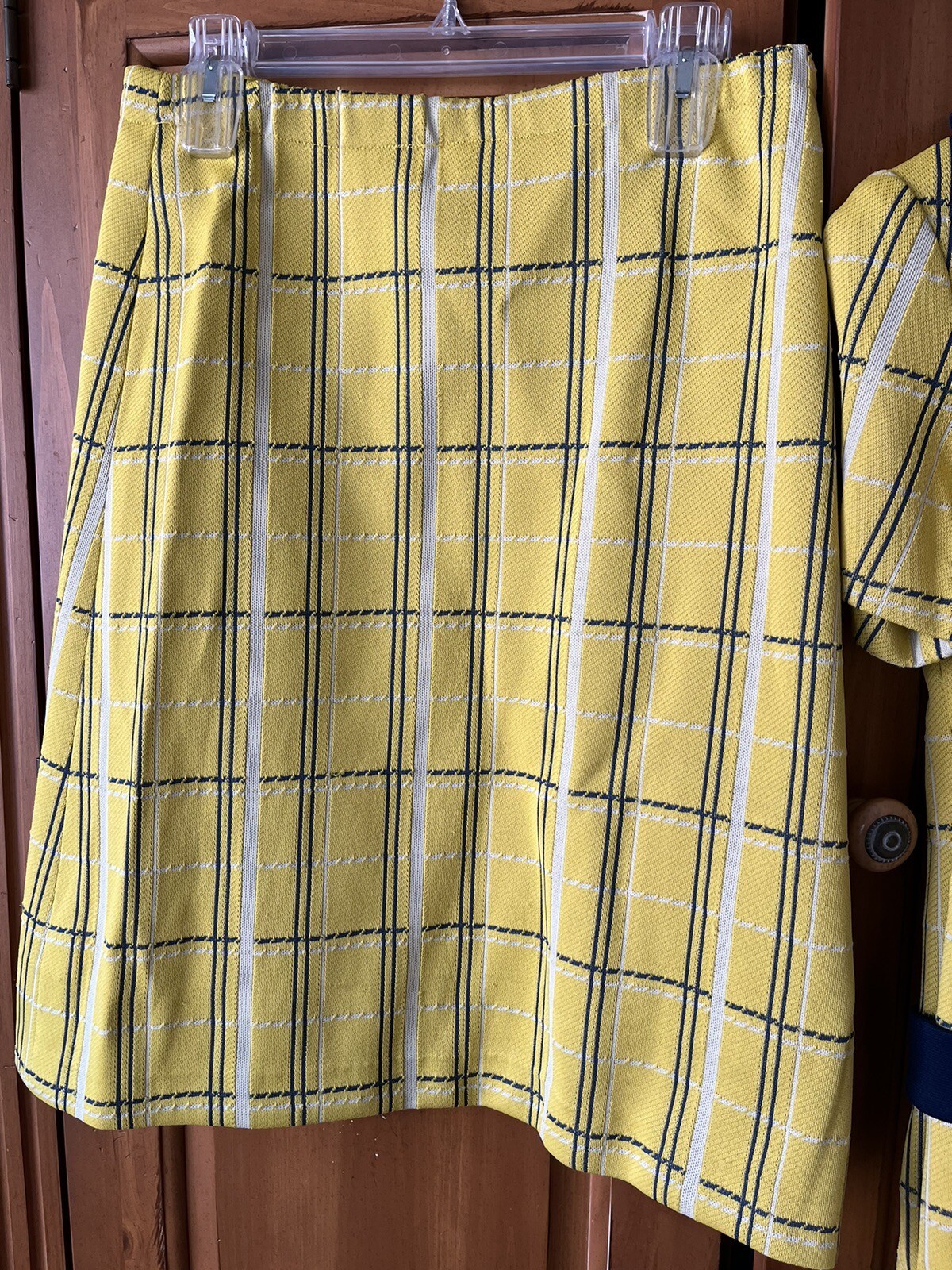 Vintage Nardis Of Dallas Ladies Yellow & Navy 2 Piece Suit