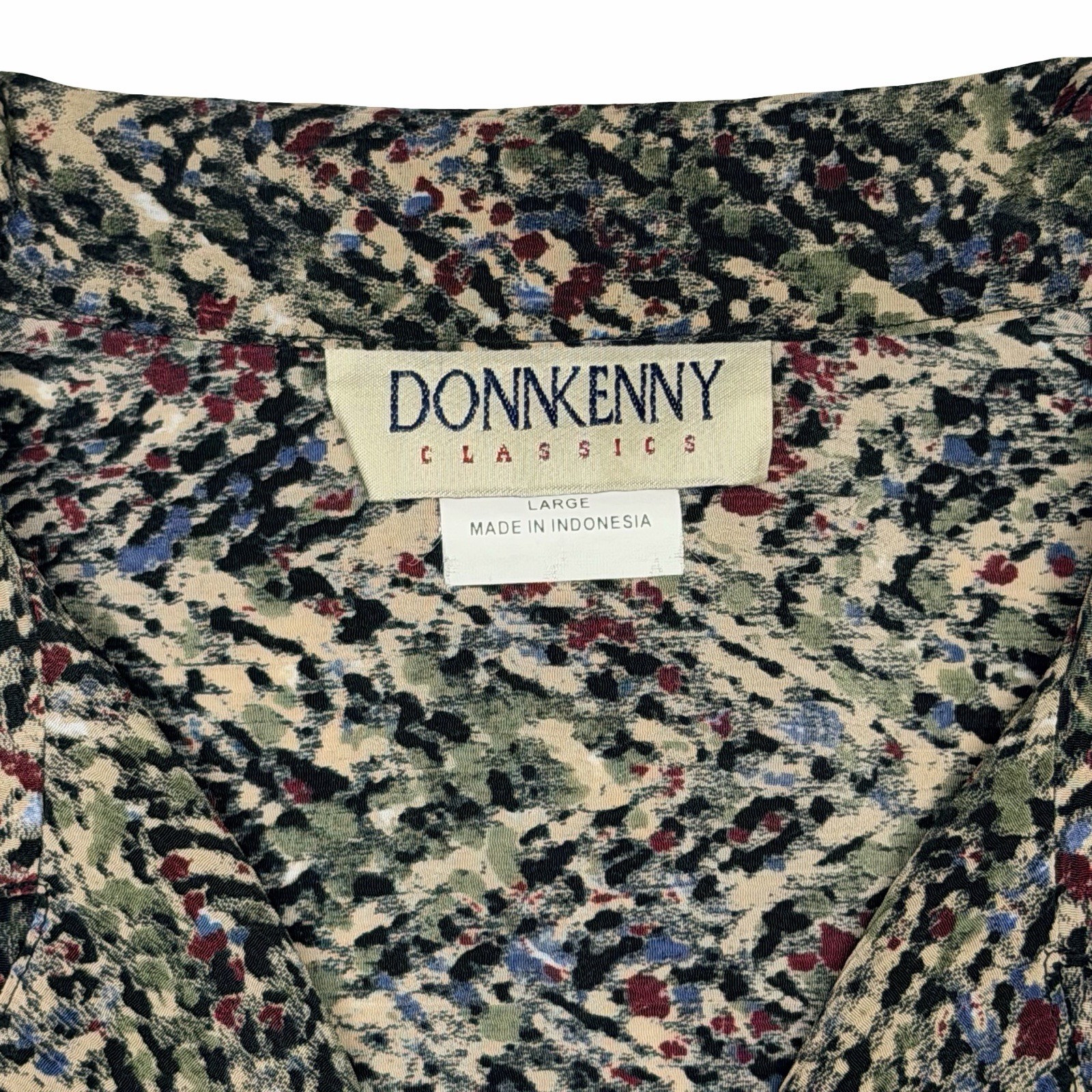 Vintage Donnkenny Short Sleeve Blouse 80’s 90’s Abstract Print Button Down