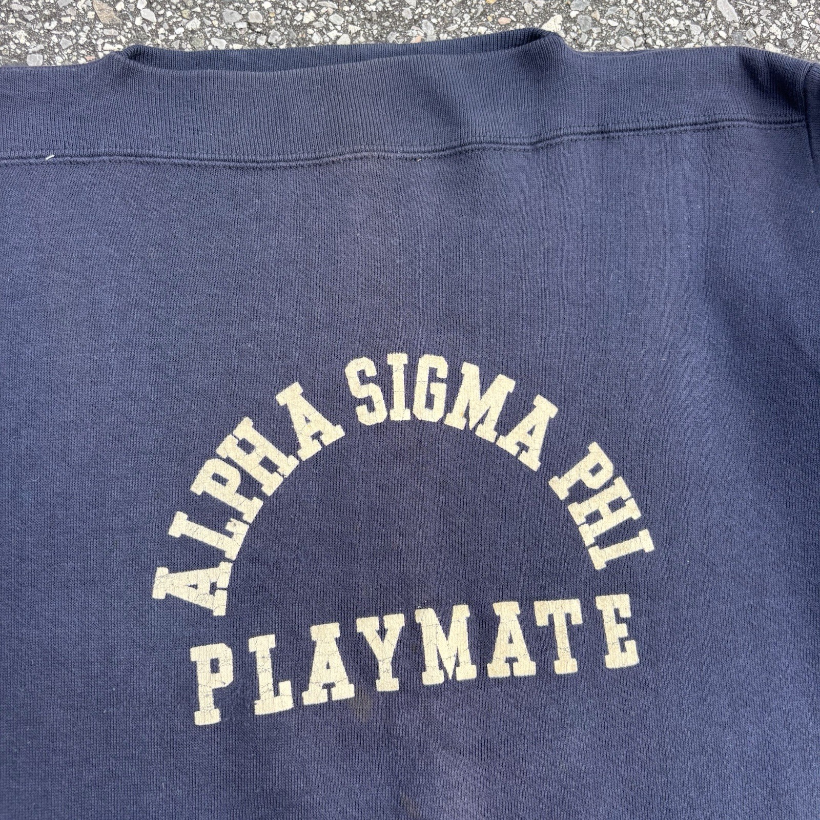 Vtg 50s Flock Boat Neck Sweatshirt Yale University Fraternity Playmate 19×25