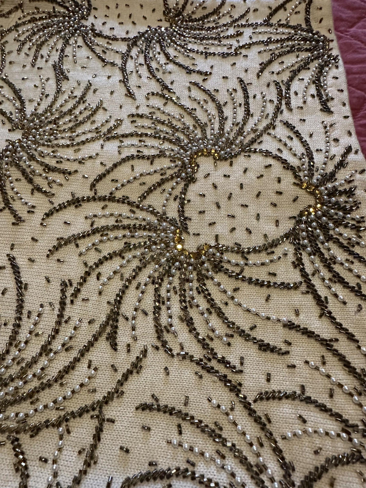 Vintage 60’s Jo-Ro Imports Sz S/M Pure Wool Hand Loomed Sequined Beaded Vest Top