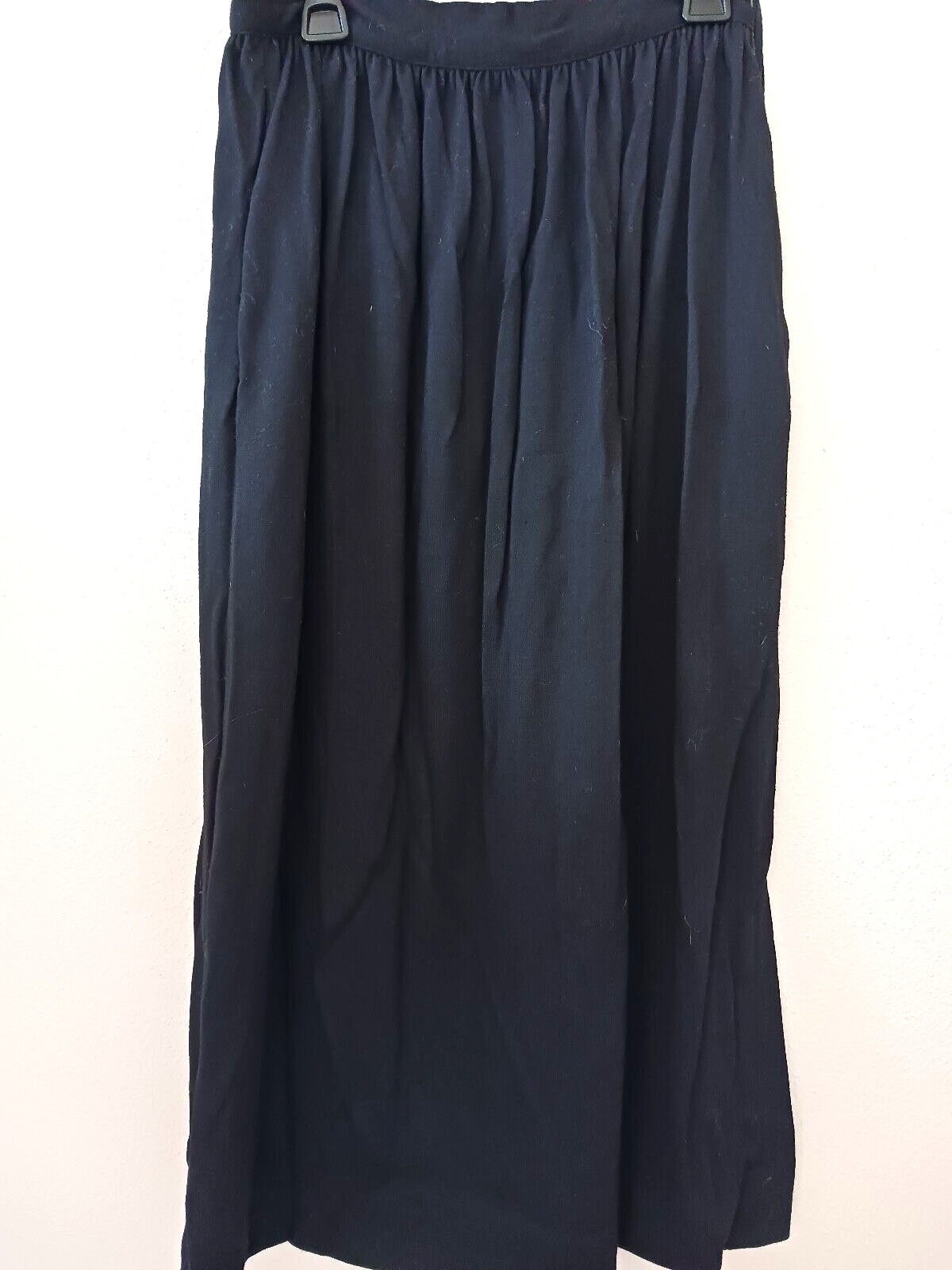 Vtg The Kollection 6 Black Wool Jersey 2 Pc Dress White Collar Wednesday Addams