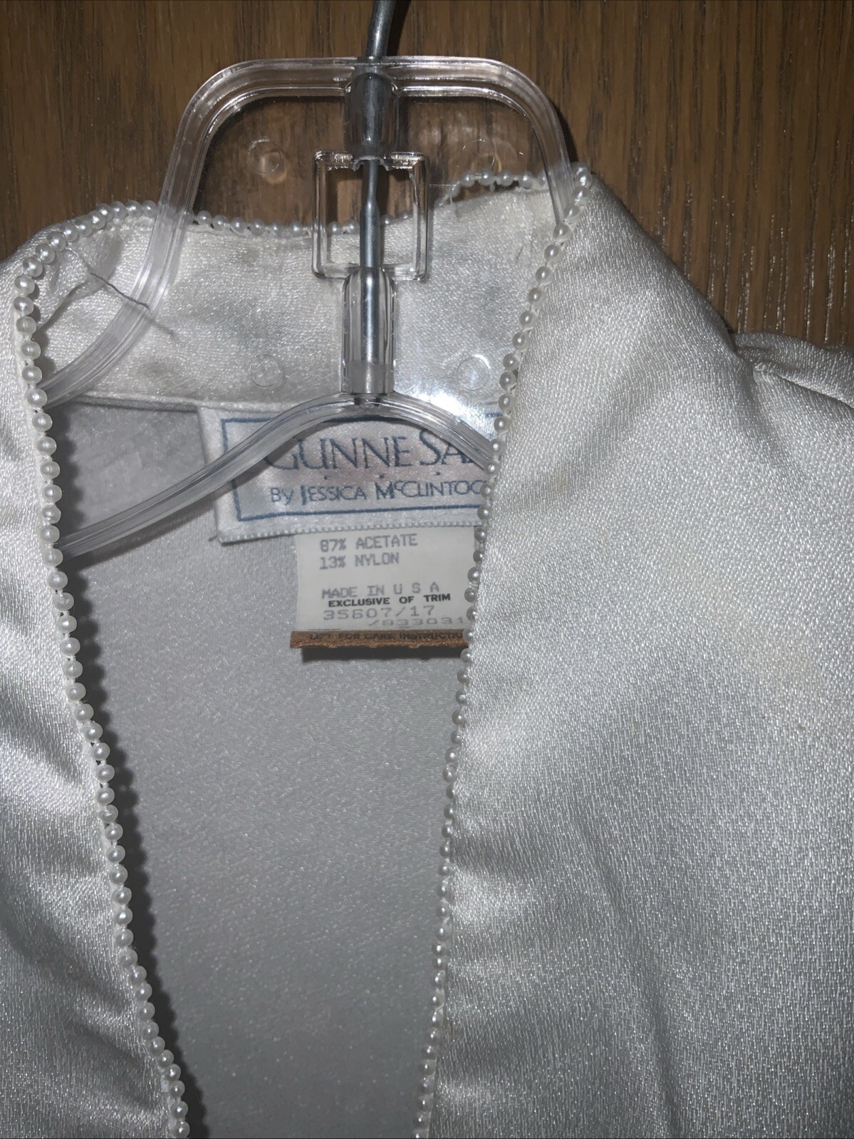 Vtg Gunne Sax Blouse White Ivory Lace shirt top Sz 5 Acetate Nylon FLAWS