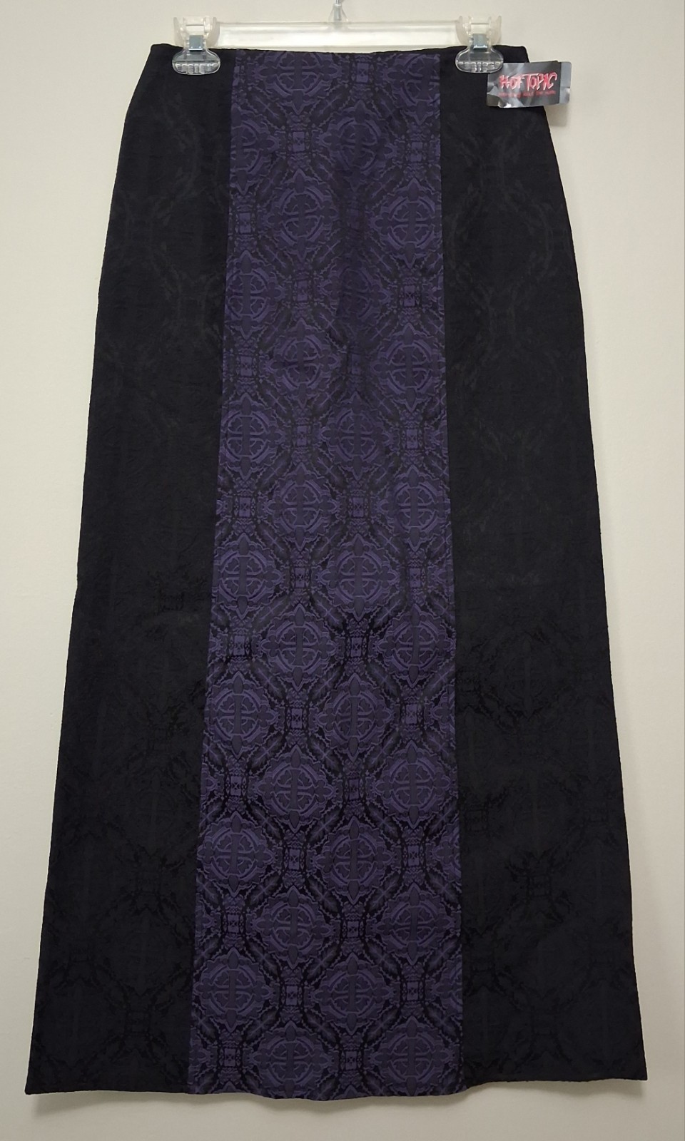 VTG Y2K Morbid Threads Sacred Cross Brocade Maxi Skirt Purple Black NWT Goth S