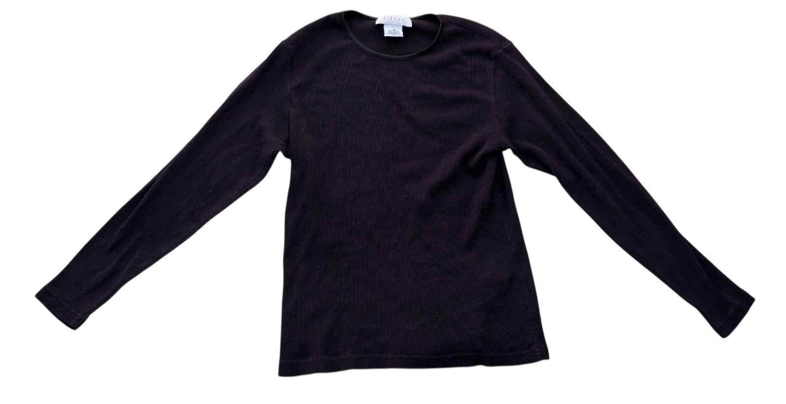 Vintage 90s J. Jill Blouse Top Women’s Size XS Black Long Sleeve Cotton *READ*