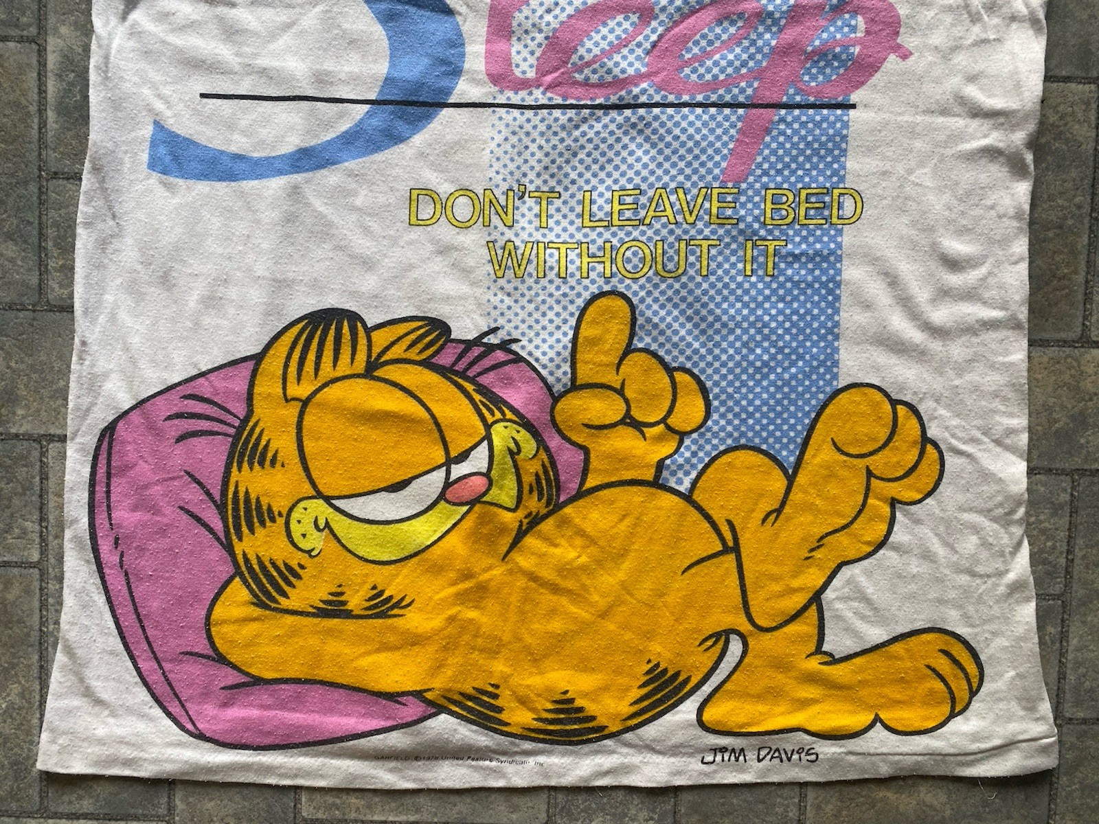 Vintage 1978 Garfield Cat Nightgown Sleep Shirt One Size Fits All Applause VTG