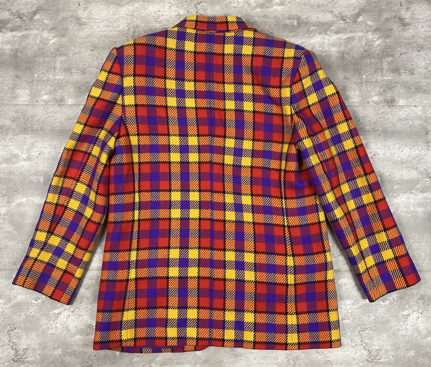 vintage 90s BENARD HOLTZMAN HARVE BENARD WOOL BLAZER WOMENS 12 RED YELLOW PURPLE