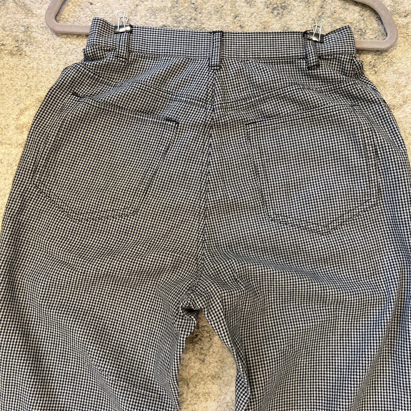 Vintage Liz Claiborne Houndstooth Pants Hipster 90s Curvy Holidays Trouser Sz 4