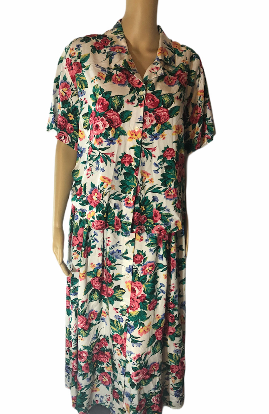 Sophisticates by Pendleton 2 Piece Skirt Set Floral Size 14 Top and Bottom Rayon