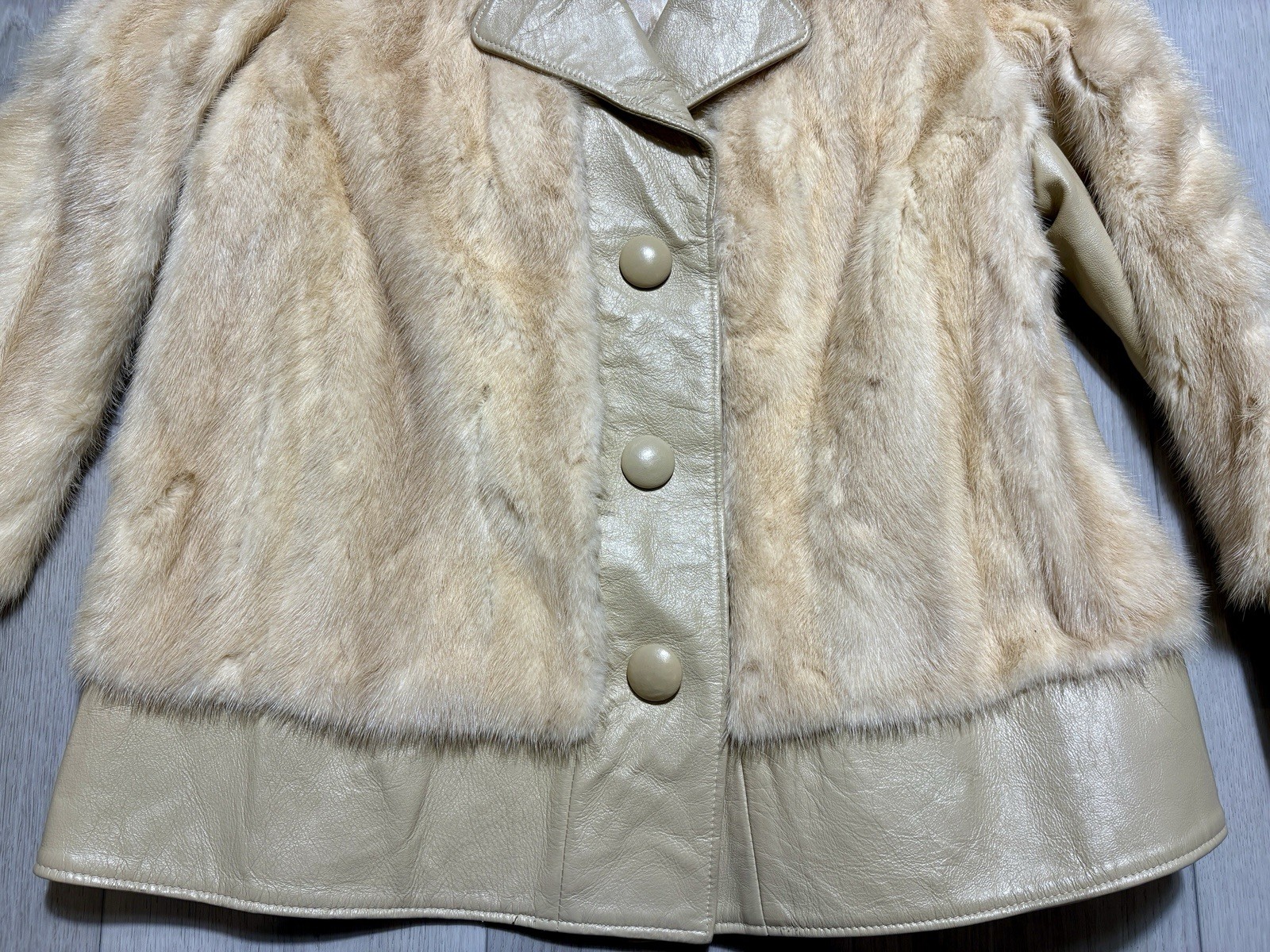 VTG 1960s Maurie Gaull Furs Boston Genuine Fur Leather Trim Coat Women’s Large