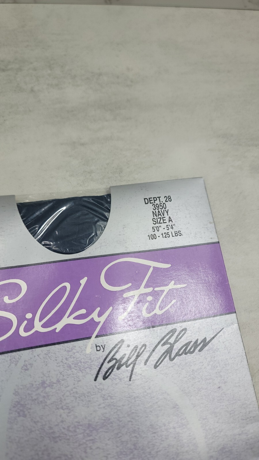 Vintage A Silky Fit Bill Blass Pantyhose Navy Blue USA 3950 Classic Solid