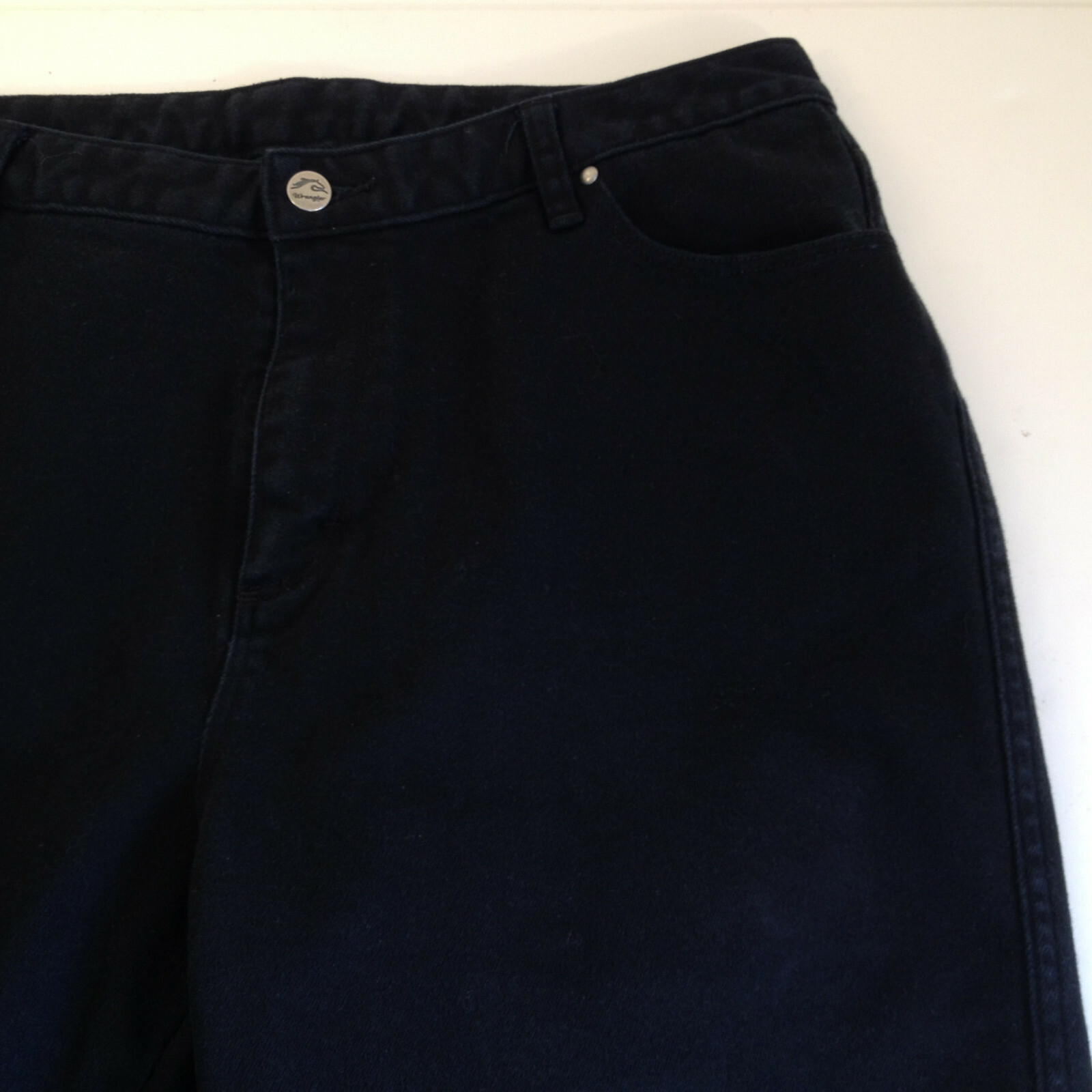 Vintage Wrangler Women Black Denim Stretch Jeans Red Tag Size 15-16 32