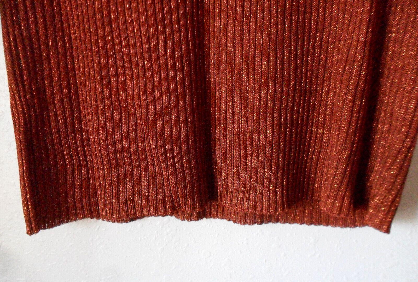 Vintage 90’s CAROLL Paris Metallic Rust Color TOP Short Sleeves, Size 2 or Large
