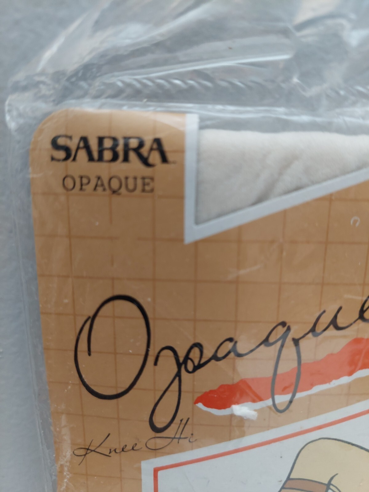Vintage Pantyhose Sabra Opaque Knee Highs Color Off White BKNE01