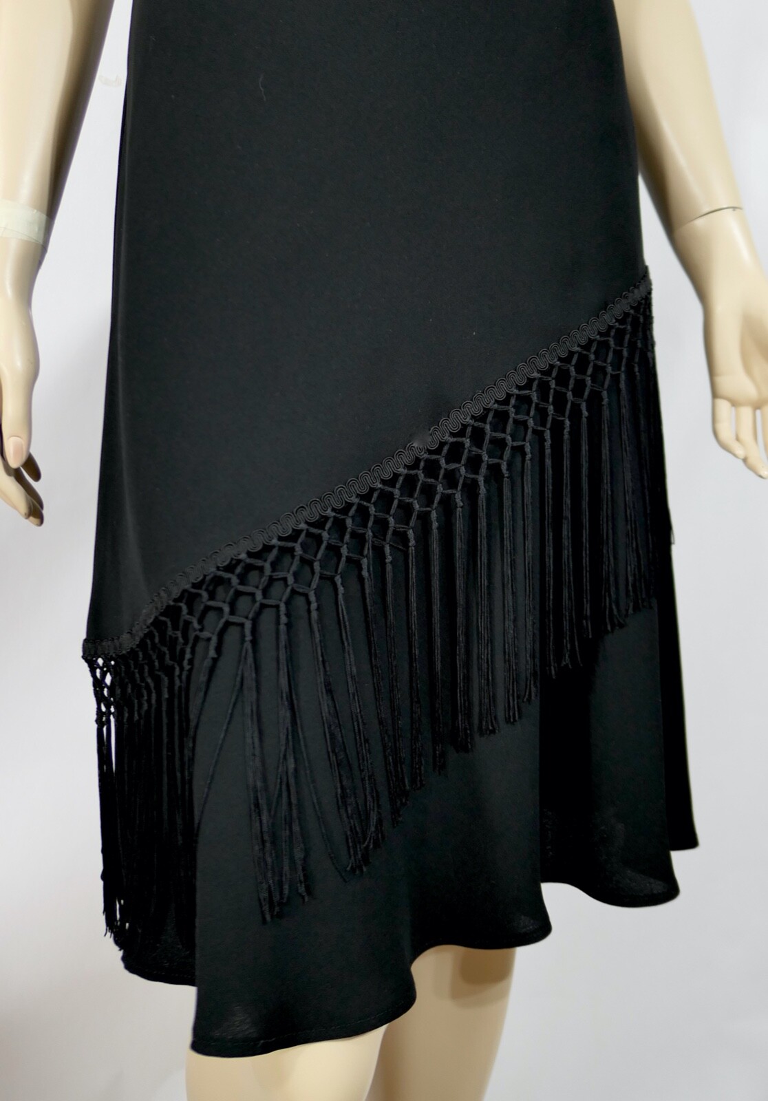 Vintage 80s SL Fashions Flapper Sheath Pencil Dress Flutter Sleeve V Neck S/M