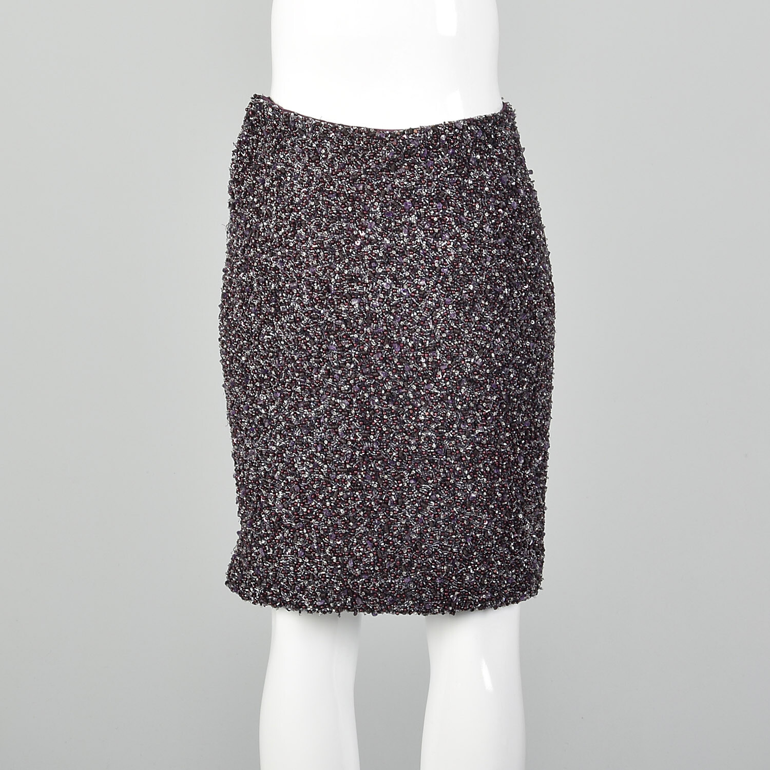 XXS Purple Skirt Amethyst Heavily Beaded Formal Cocktail Evening Party Mini VTG