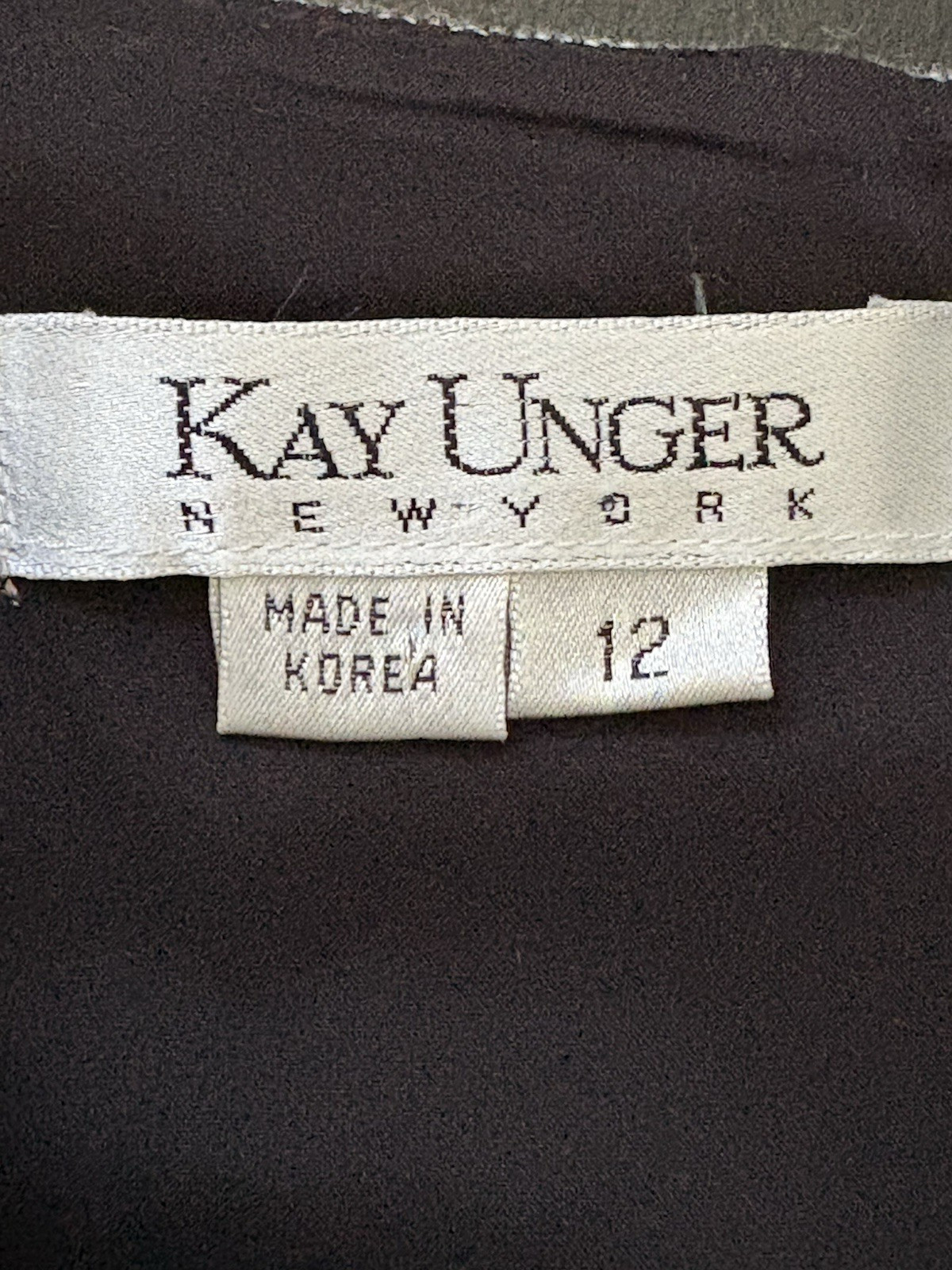 VTG Kay Unger Black & White Tweet Sheath w/ Appliques Lined Dress Size 10 / 12