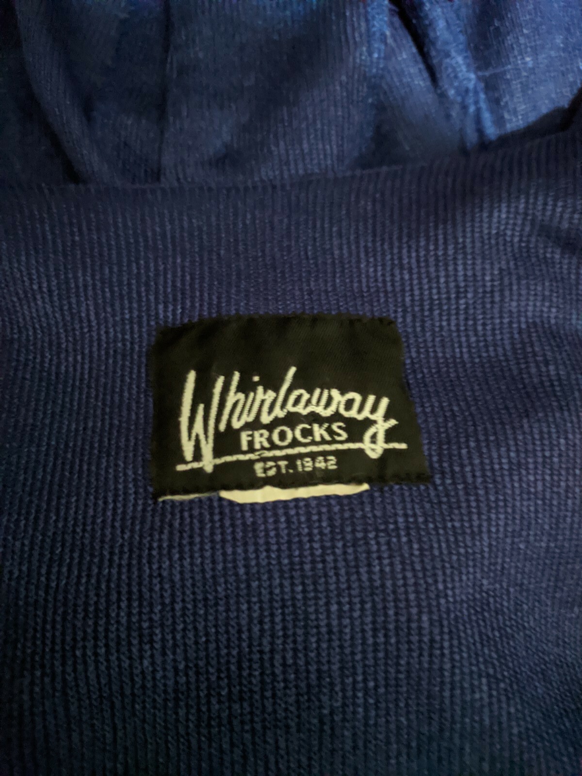 VTG Whirlaway Frocks Royal Blue White Pocket Square Cardigan Buttons Sz Large L