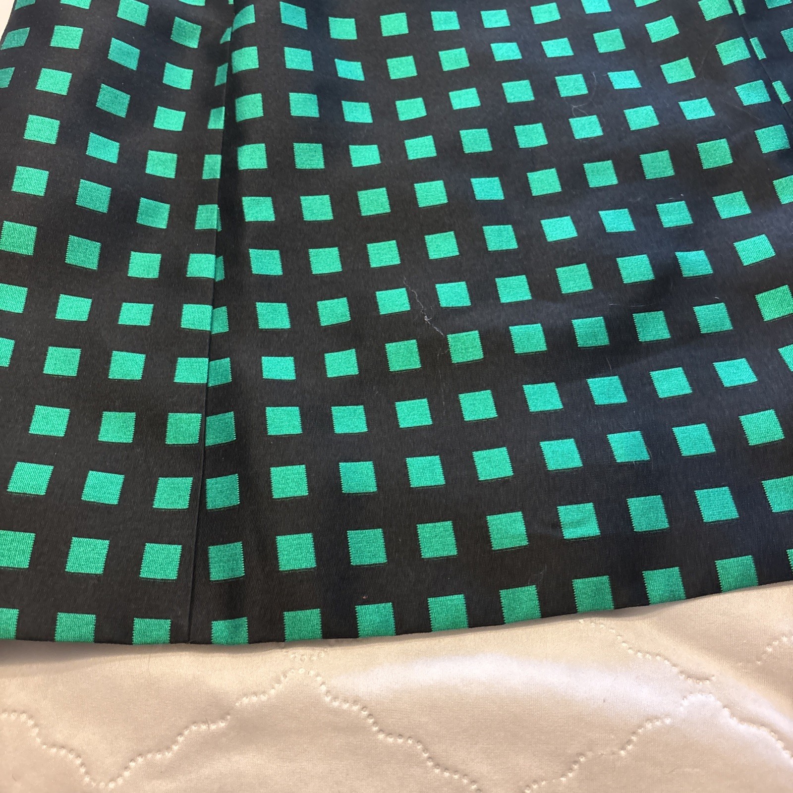 VTG 1960s/1970s Dress W/Jacket Custom Made green/black checked Med. NICE