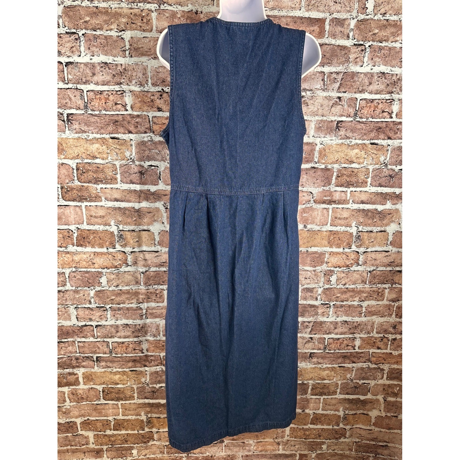 Original TY Wear Vintage Denim Christmas Embroidered Jumper Dress Blue 10P