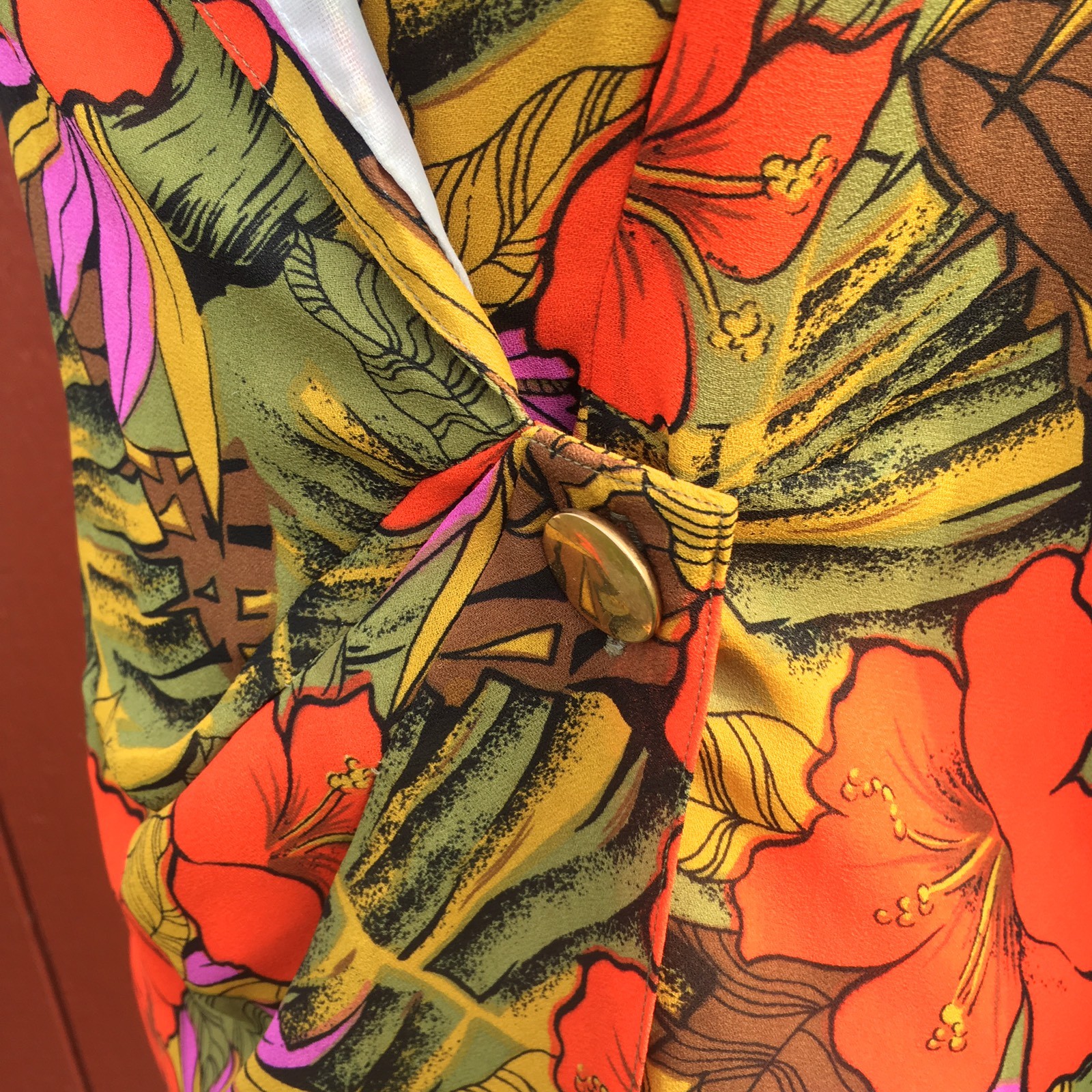 Rare Vintage Oleg Cassini Wrap Dress Size Small Medium 6 8 36 Tropical Flowers