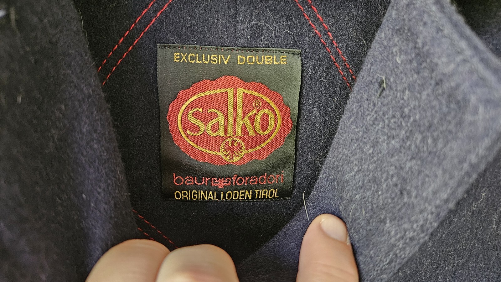 Women’s SALKO Austria Alpaca Wool Loden Tirol Blue Trench Coat Vintage Jacket