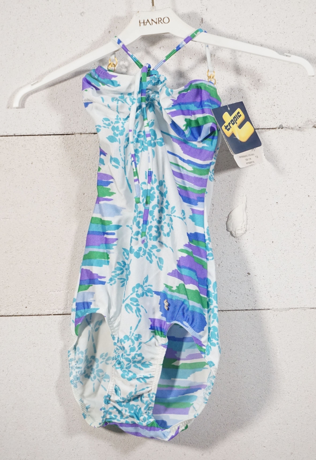 Vintage Panton Era Tropic France Design Swimsuit Waist 0 Size 36 Multicolor