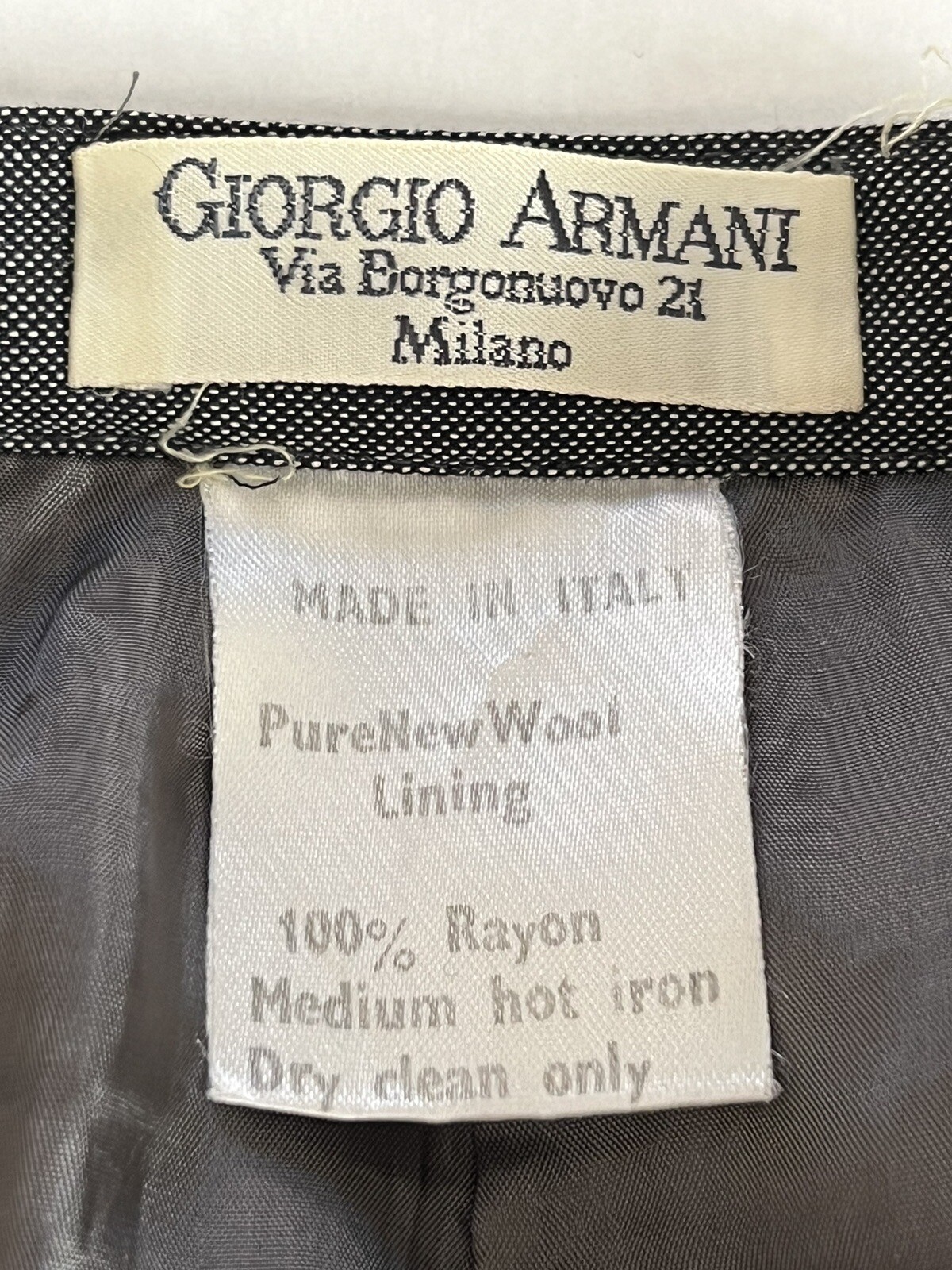Vintage GEORGIO ARMANI 100% Wool Skirt Gray Size 12 1980’s