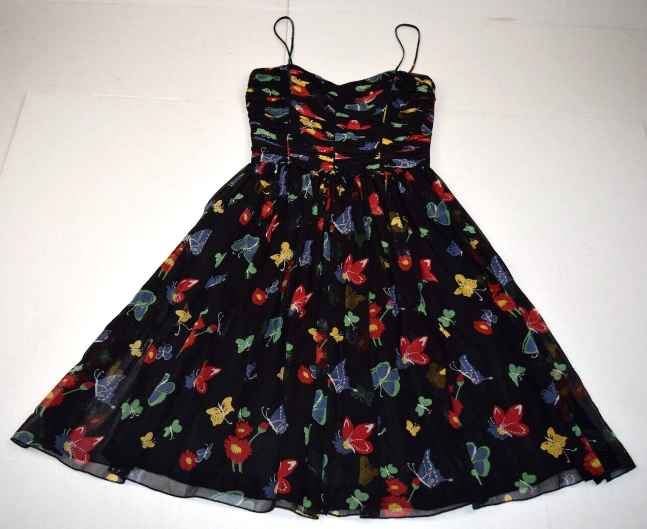 Vintage Dress Anna Sui Anthropologie Size 2 2000s Colorful Butterflies Layered