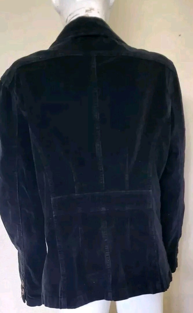VTG Faded Glory Blazer Jacket Velour Velvet Womens black Sz XL(16/18 )90s