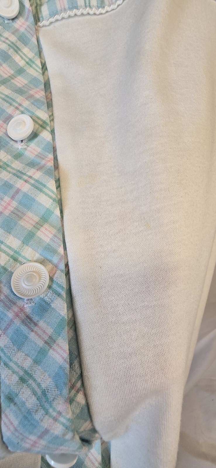 Vintage Graff Californiawear Shirt & Short Set, Size L/12, Blue Plaid & White