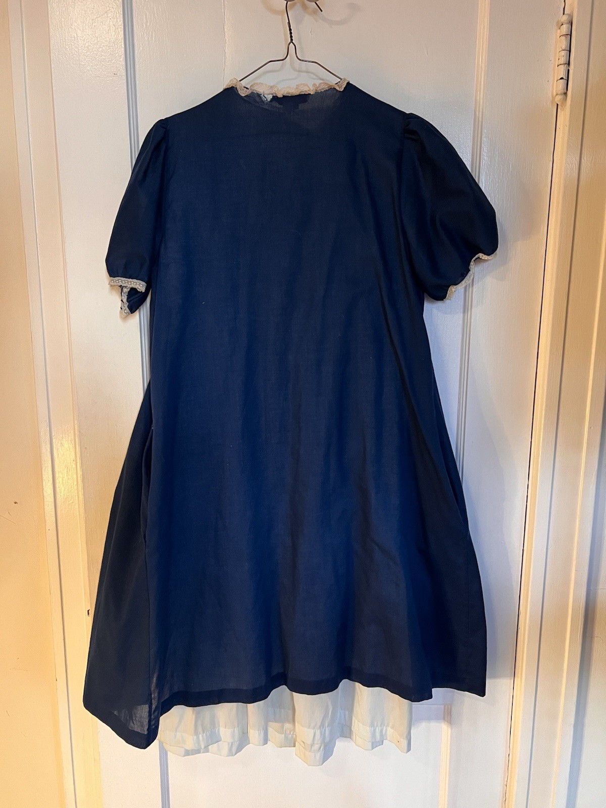 Vintage 1970s Blue Peignoir Set Brandywine Robe Nightgown Long Flowy