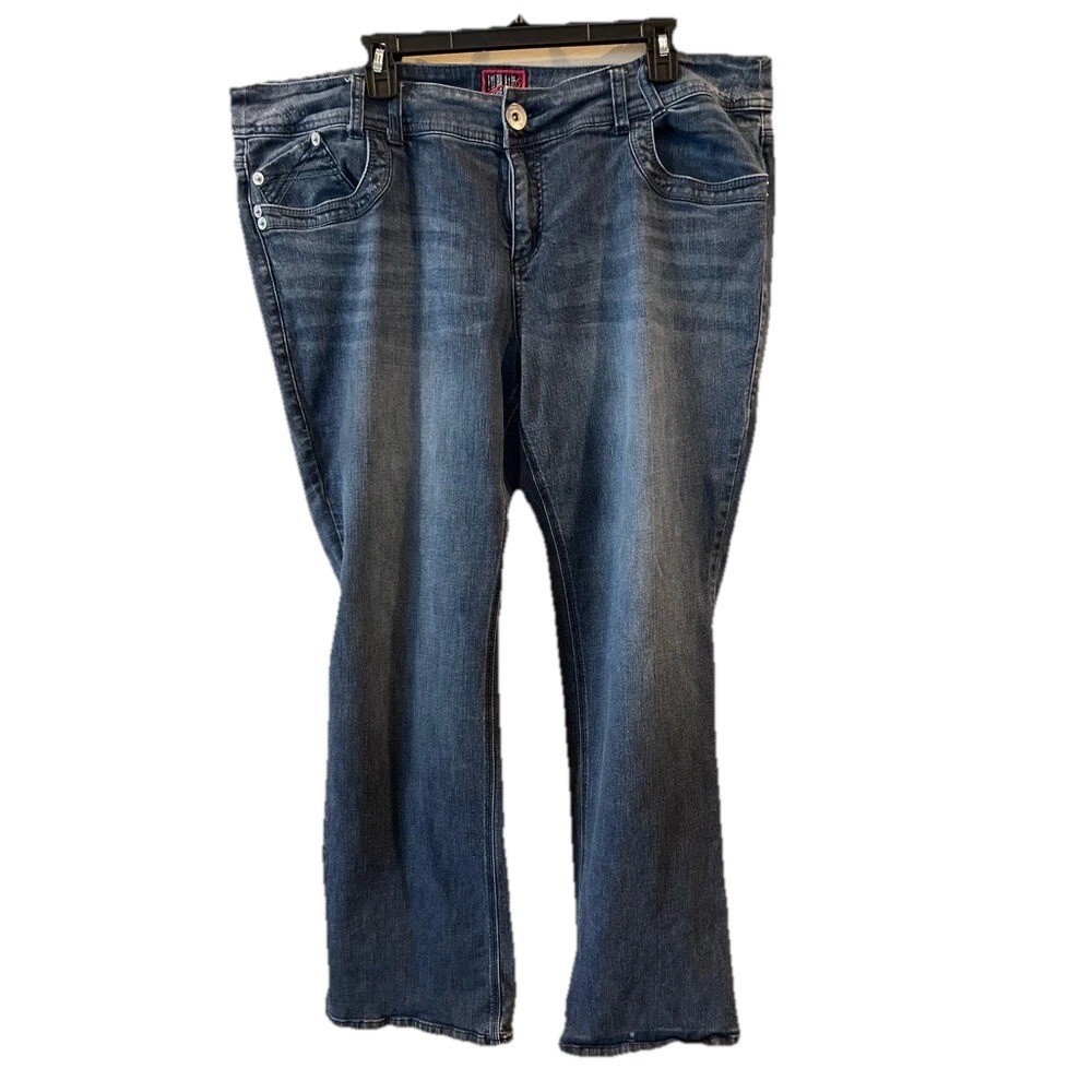 Torrid Boot Cut Jeans Women 22 Blue Contrast Stitching Vintage Tag Denim Plus