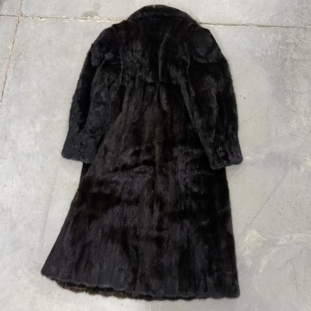 Vintage Harpers of Fairfield Mink Fur Coat Dark Brown Full Length Luxury Glam