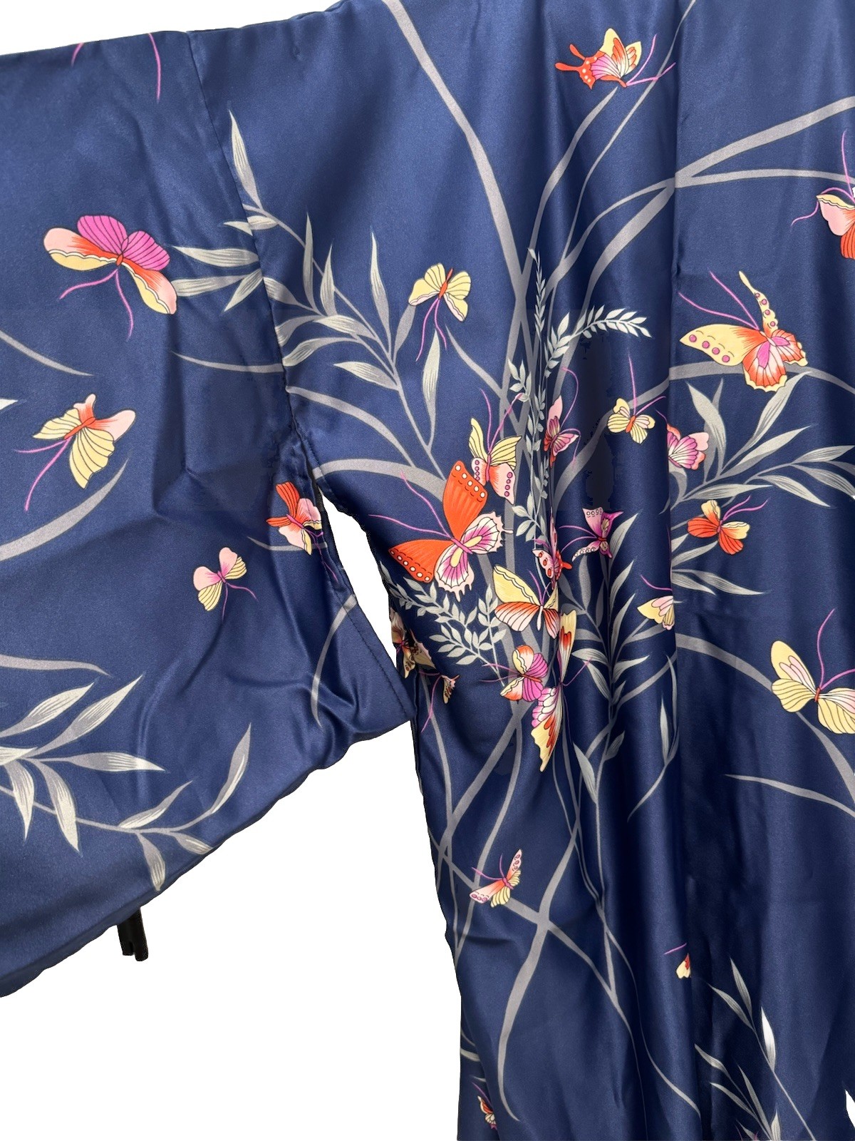 Vintage Marukyo Japanese Navy Blue Butterfly Kimono Robe Women’s OS Tokyo