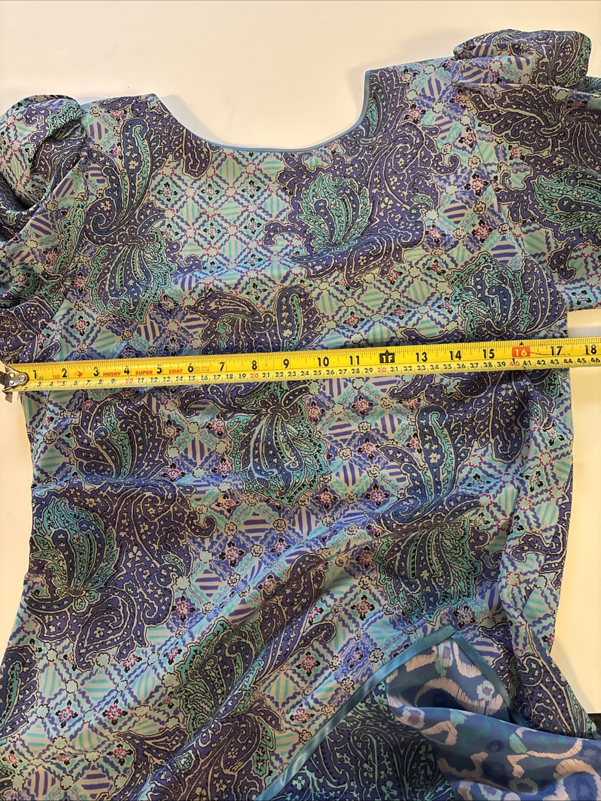 Vintage 1980’s Maggie Shepherd Woman’s Blue & Purple Scalloped Bottom Dress