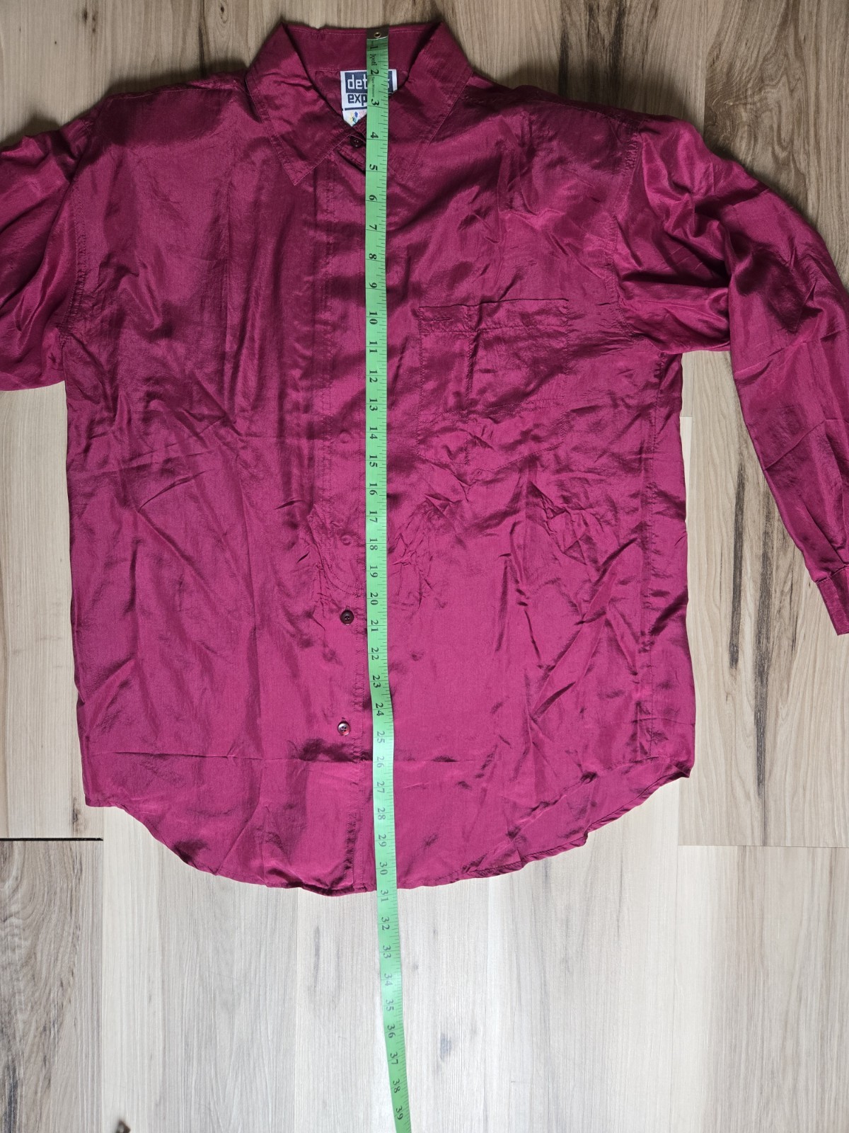 Details Express Eomens Vintage/Deep Red/sizeM/silk/Button Up/shitBlouse/Poket
