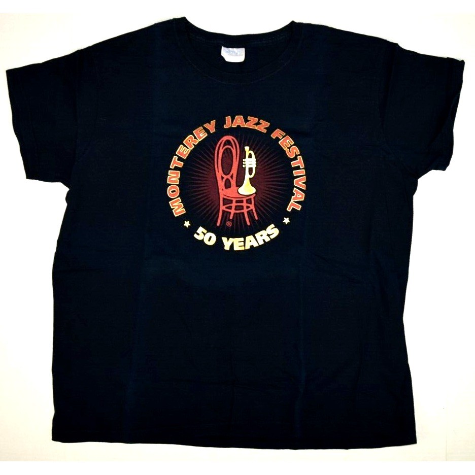 Vintage T-Shirt Black Gildan Size L Monterey Jazz Festival 50 Years c.2008