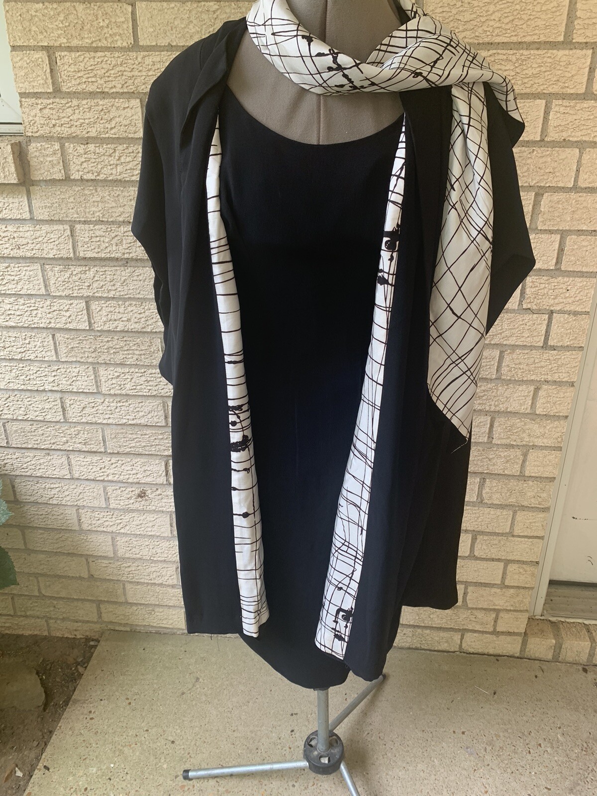 vintage 60s Lilli Diamond California black sheath dress matching lined cape sz S