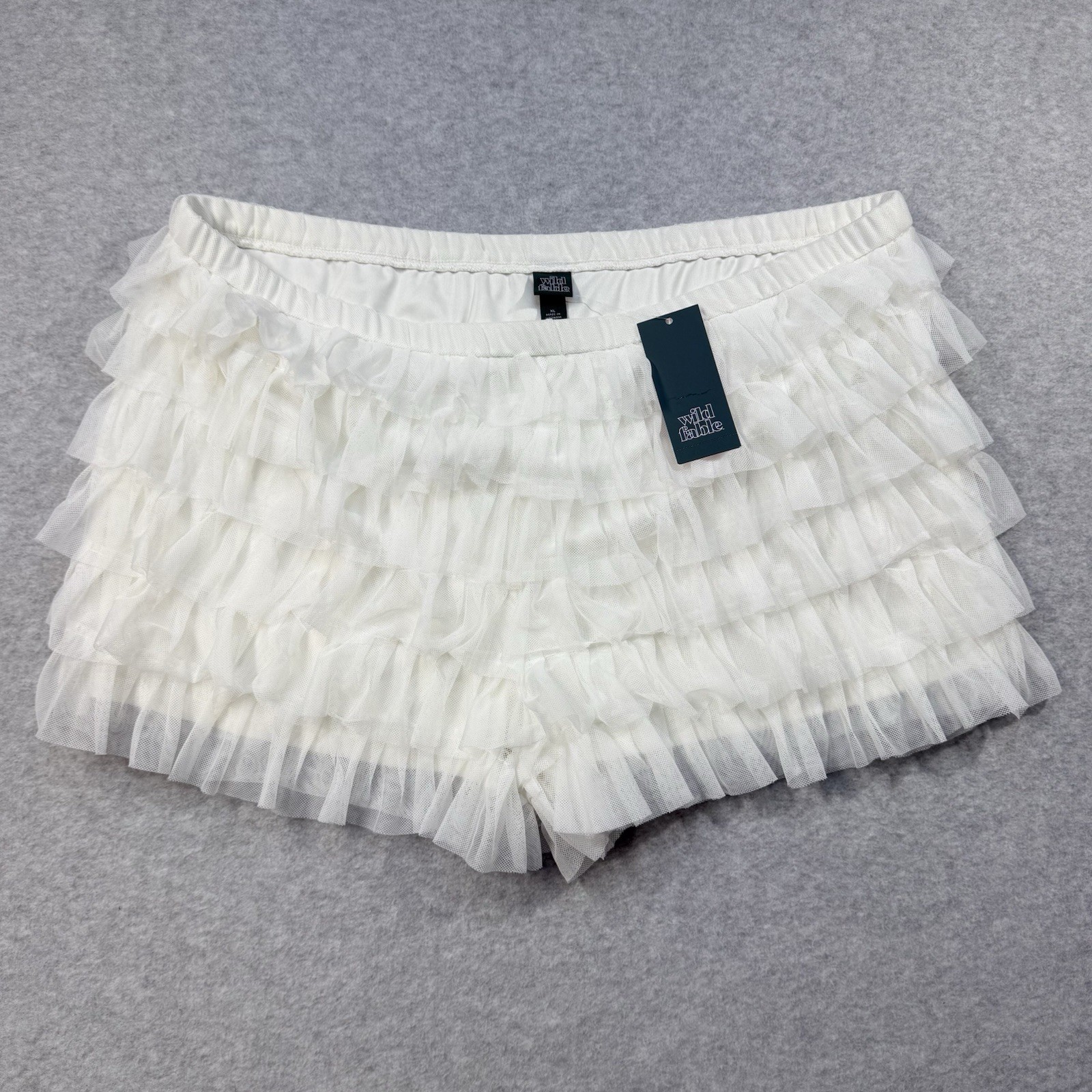 Wild Fable Cream/white Mesh Ruffle Bloomer Pin Up Cottagecore Festival Shorts XL