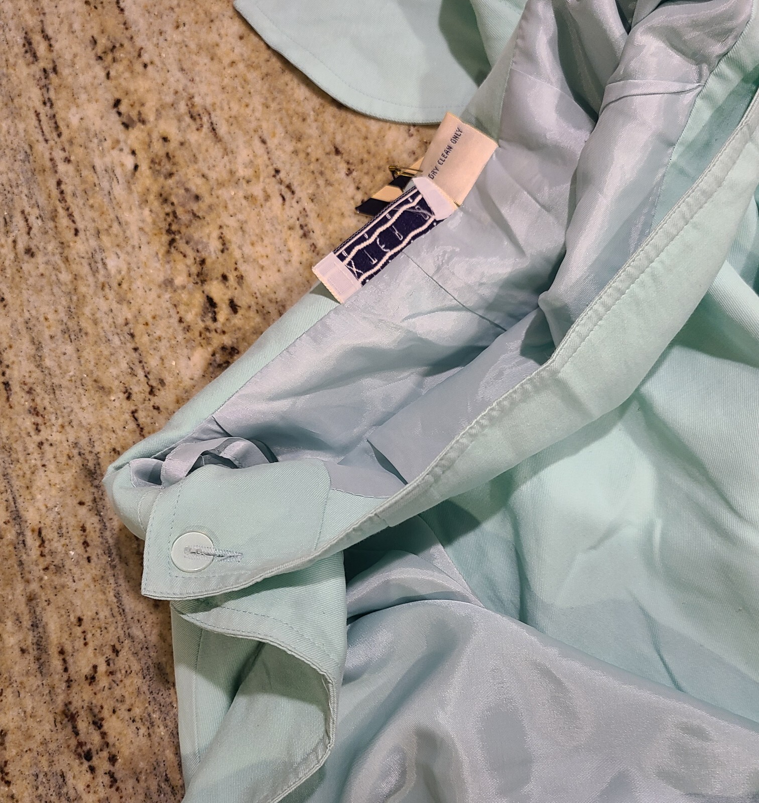 Vintage Exterior Erez Size S Blue Cotton Silk Lined Wrap Skirt Tie Side Waist