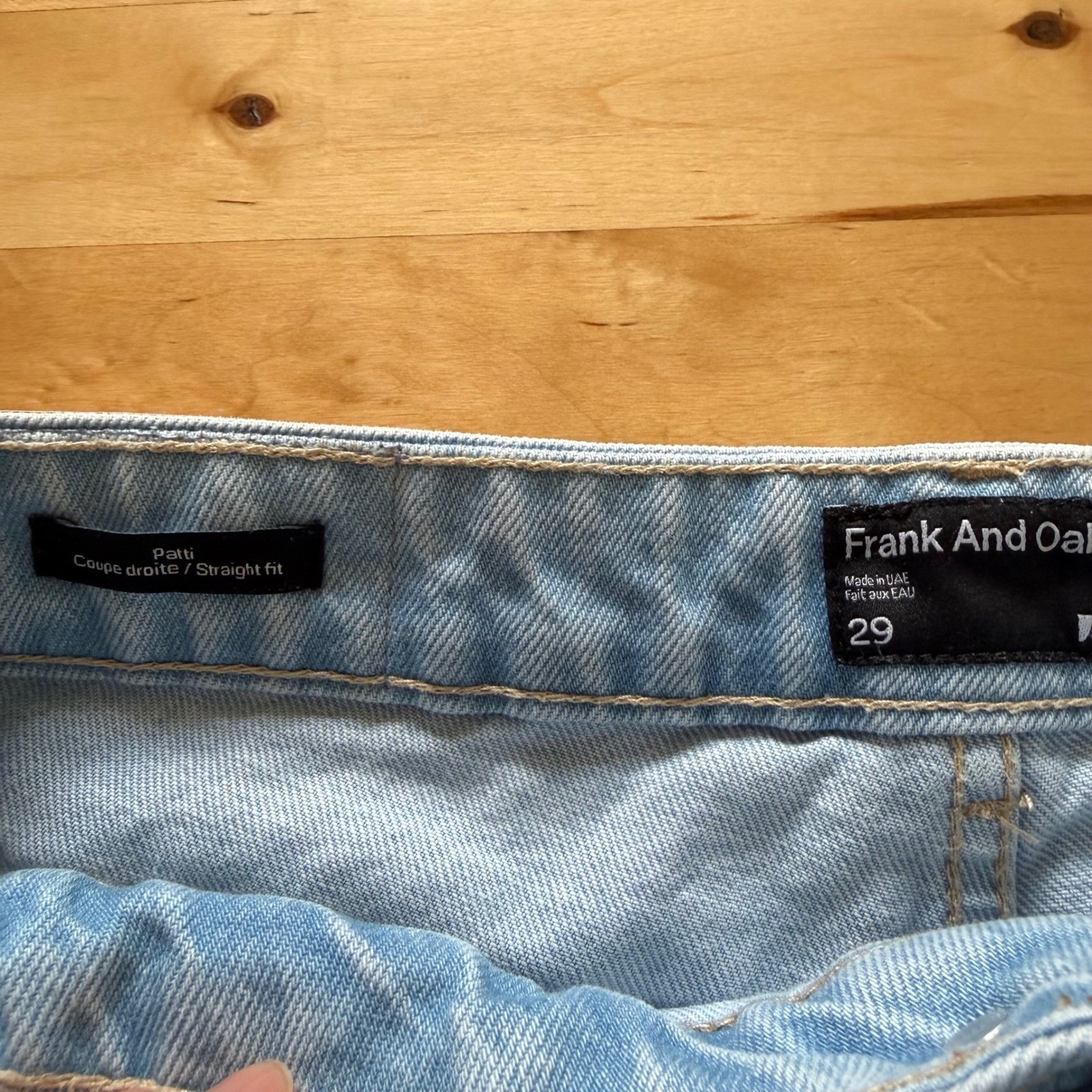Frank & Oak „Patti” Light Wash Straight Leg Jeans Size 29 Minimalist 90s Vintage