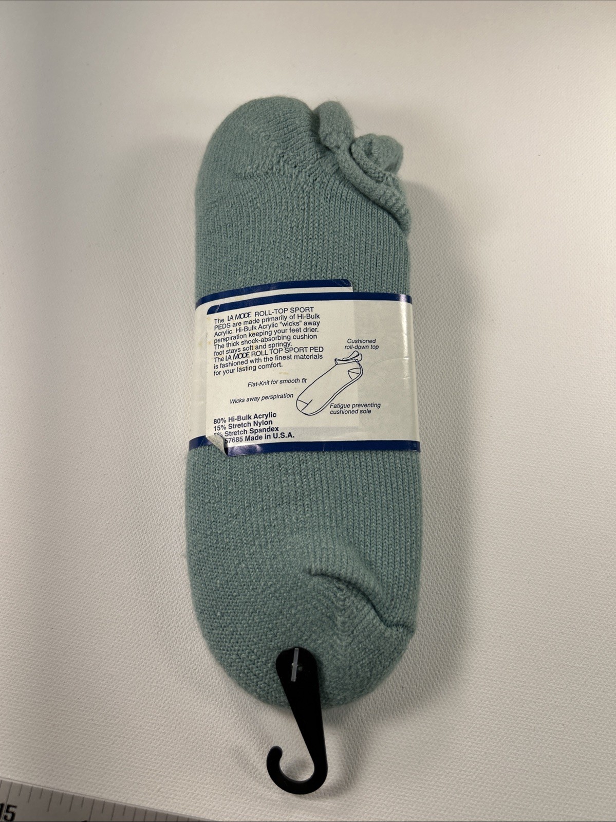 VTG Socks „LA Mode” Acrylic Blend Mint Sports Low Cut Ankle Size 8-11 80s 90s.