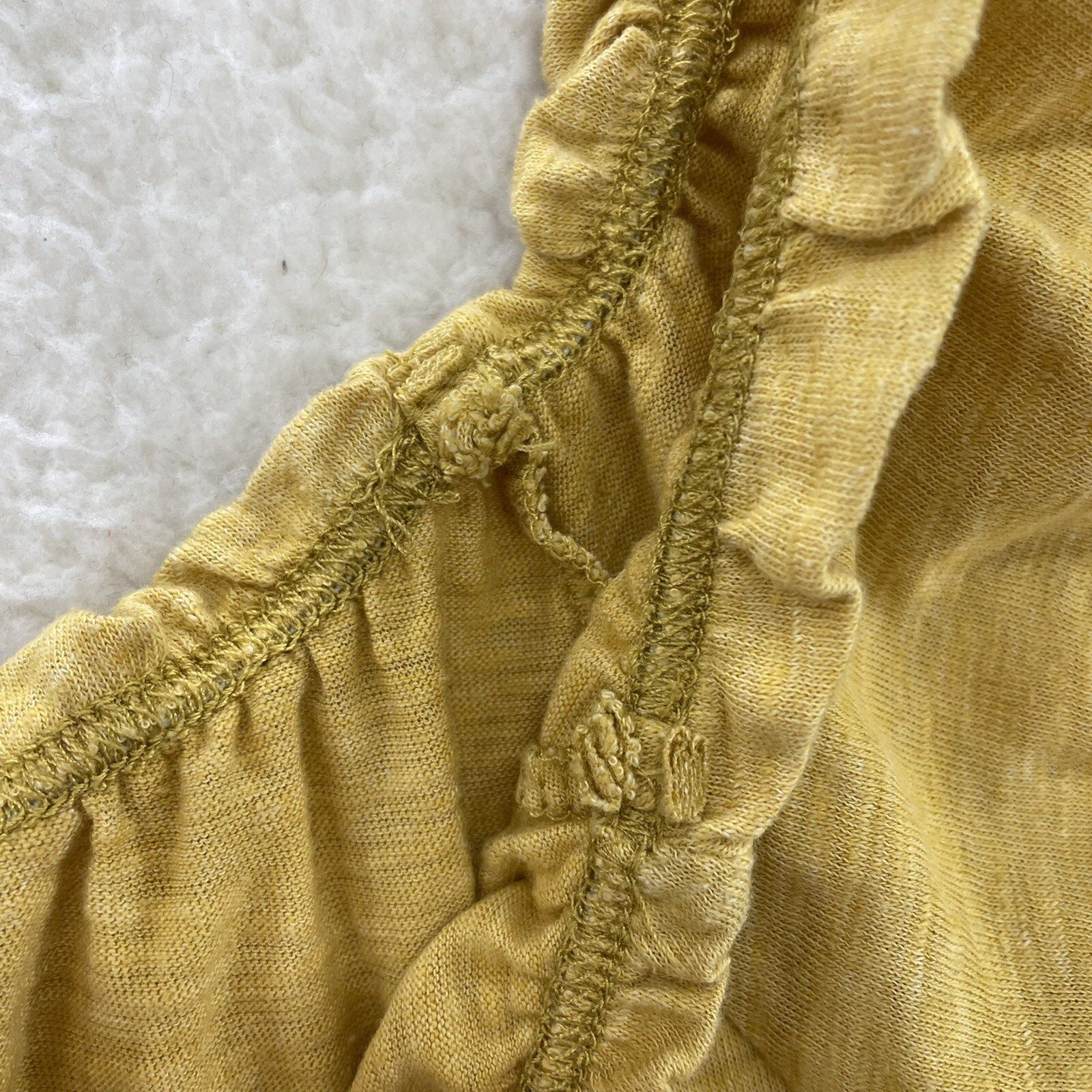 Y2K Vintage Top Small Yellow Rhinestone Cap Sleeve Milkmaid Fairy Bella Swan