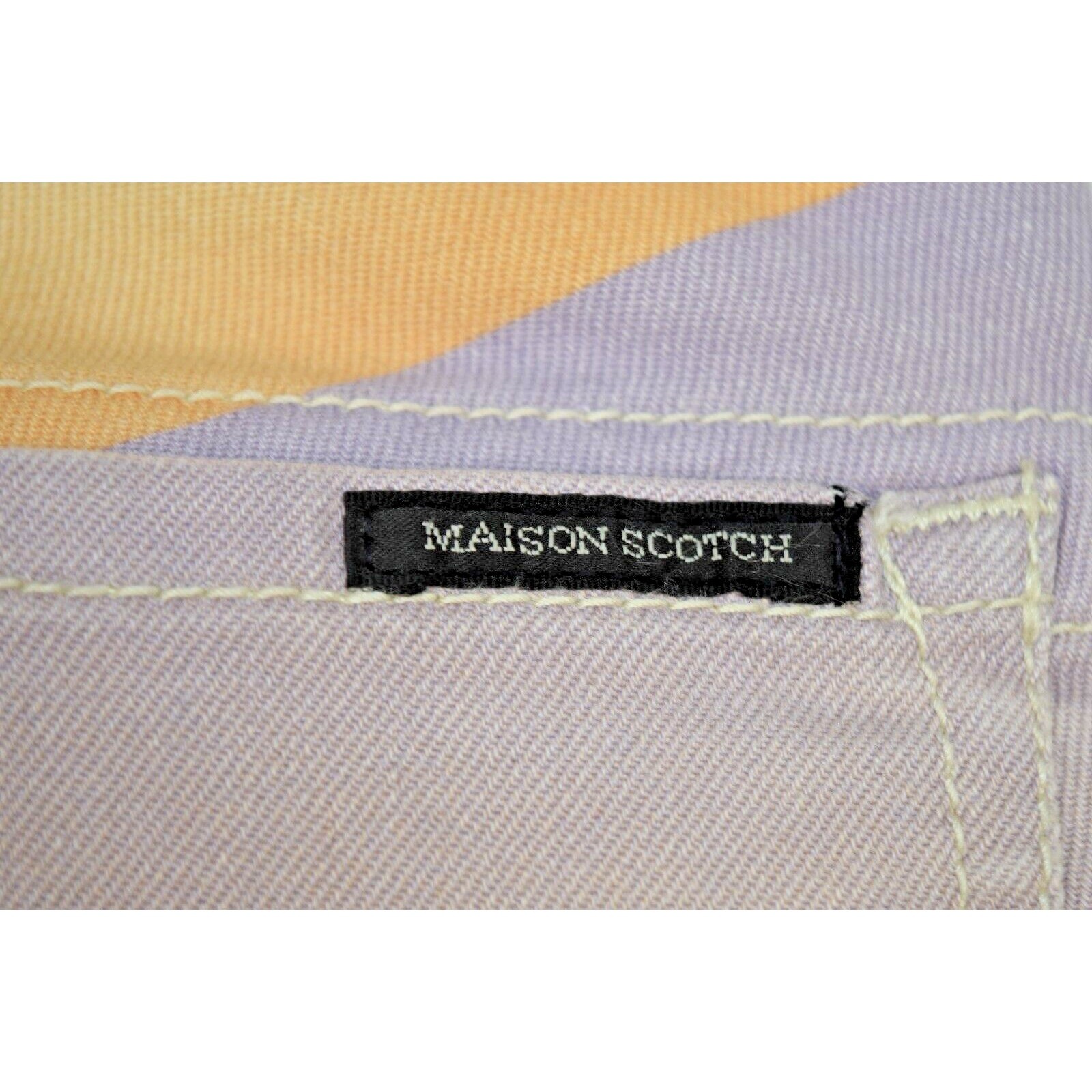 Vintage Maison Scotch Pants 28 x 29 S/M 90s Purple Orange Geo Shapes CottonBlend